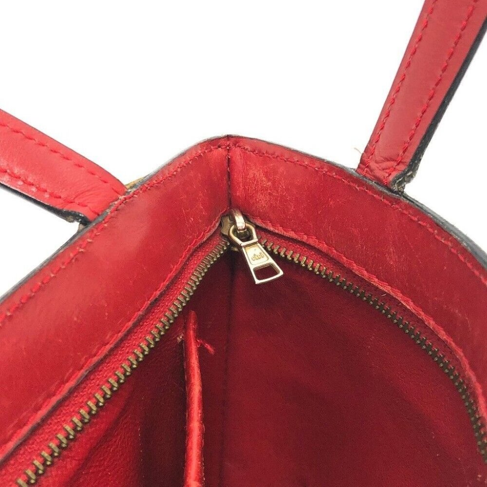 CELINE Mini tote Bag Hand Bag Leather Red - Picture 11 of 12